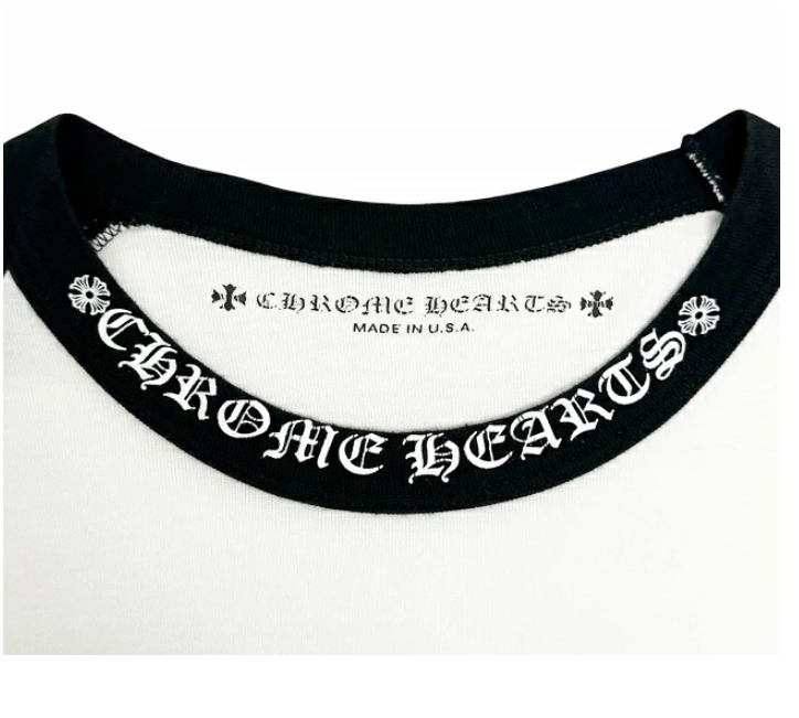 クロムハーツ CHROME HEARTS Neck Logo Horseshoe Raglan Sleeve Tee L