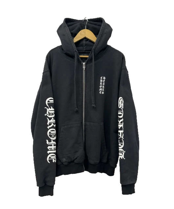 クロムハーツ CHROME HEARTS Letters Sleeve Fleece Zip Hoodie M