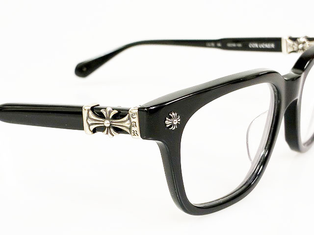 クロムハーツ CHROME HEARTS COX UCKER CHクロステンプル ウェリントンフレーム メガネ サングラス アイウェア ブラック 眼鏡