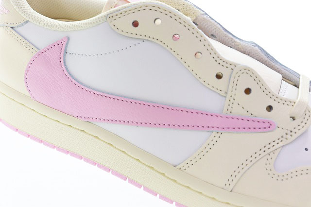 ナイキ NIKE × TRAVIS SCOTT AIR JORDAN 1 RETRO LOW OG 28.5cm MUSLIN/SHYPINK IQ7604-100