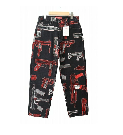 シュプリーム SUPREME 26SS Guns Embroidered Loose Fit Jean Black