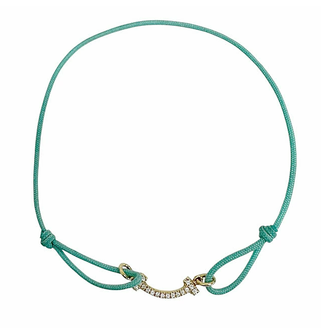 ティファニー TIFFANY & CO. Tスマイル ミニ マイクロ チャリティ ブルー コード ブレスレット REPREVE Our Ocean ダイヤモンド K18 YG
