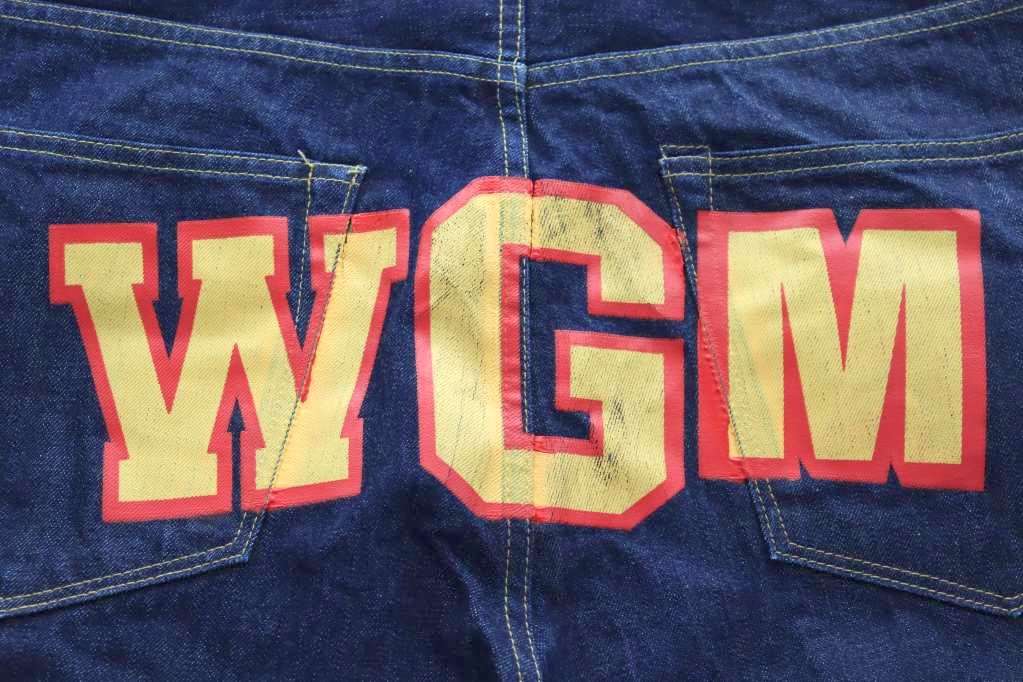 アベイシングエイプ A BATHING APE SHARK DENIM WGM XLサイズ シャーク ペイント デニム パンツ