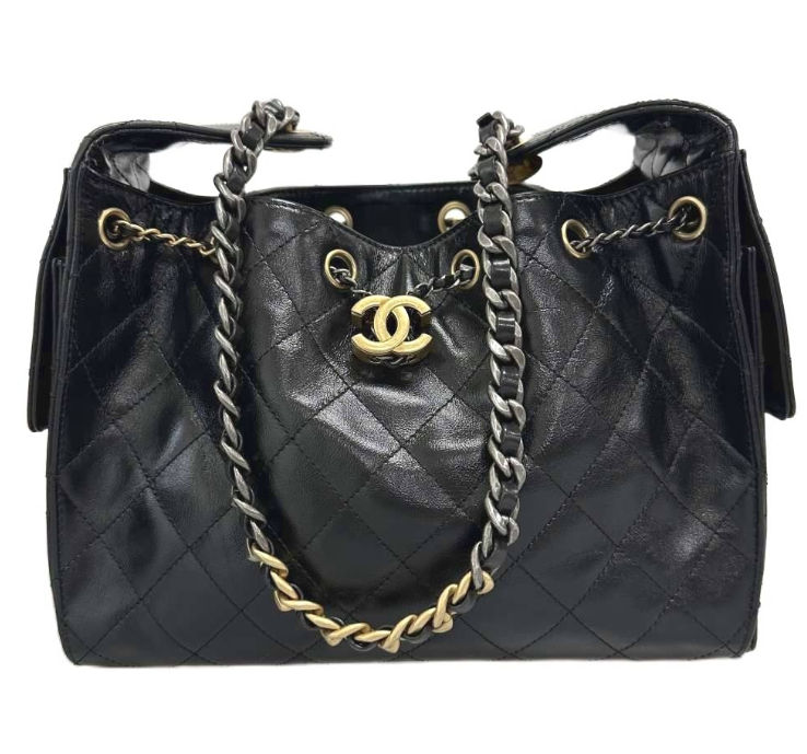 シャネル CHANEL CHANEL 25 スモール シャイニークランプル カーフスキン チェーン ショルダー バッグ
