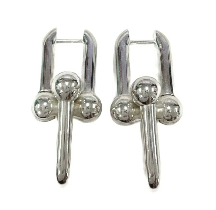 ティファニー TIFFANY & CO. ハードウェア ラージ リンク ピアス AG925 SILVER