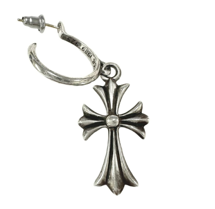 クロムハーツ CHROME HEARTS TINY CH CROSS タイニーCHクロス フープ ピアス SILVER 925
